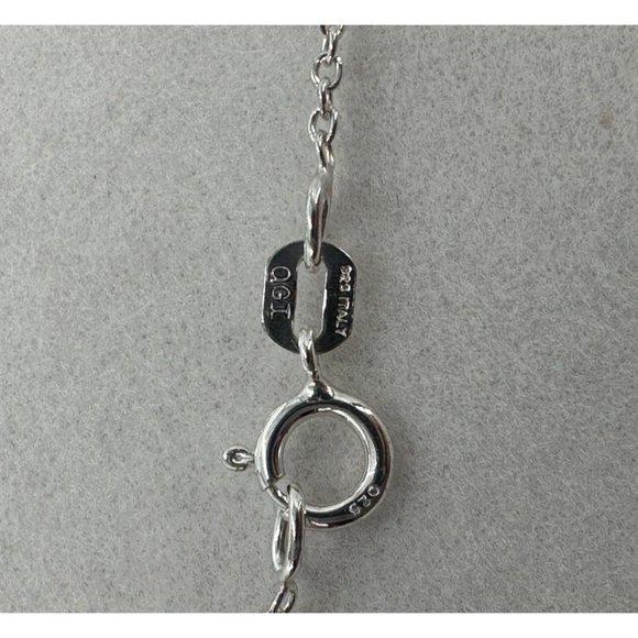 Script T Initial Charm & Silver Chain Necklace - 925 Sterling Silver  - 18"  NEW - Picture 6 of 8